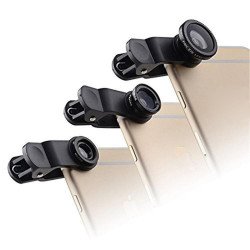 Universal Cell Phone Selfie Clip lens 3 in 1 (Black)